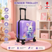 Kinder Trolley Koffer Lila 42 cm mit Hasenmotiv | EL-PASHA HOME