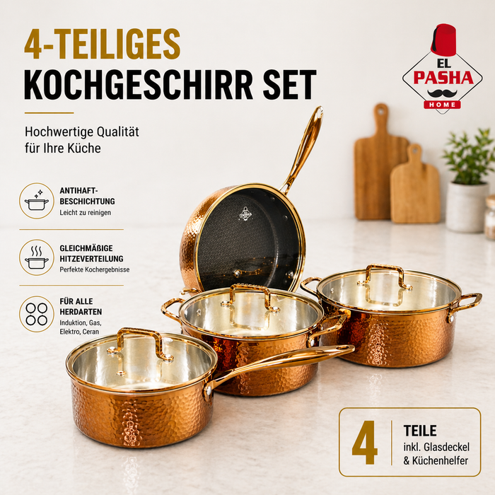 UAKEEN 4-teiliges Edelstahl Topfset 18/10