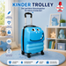 Kinder Trolley Koffer Dinosaurier Blau 42 cm | EL-PASHA HOME