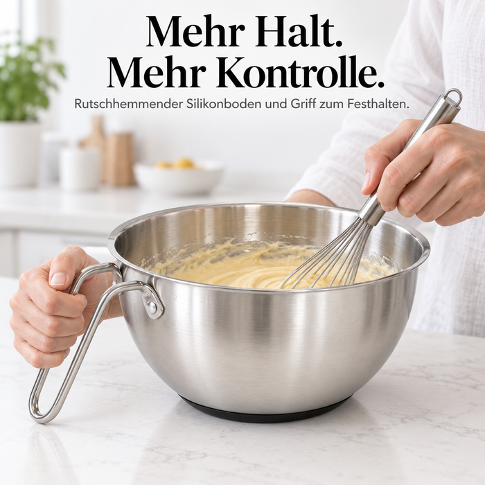 3-tlg Edelstahl Rührschüssel Set mit Deckel & Reibe | EL-PASHA HOME