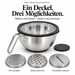 3-tlg Edelstahl Rührschüssel Set mit Deckel & Reibe | EL-PASHA HOME