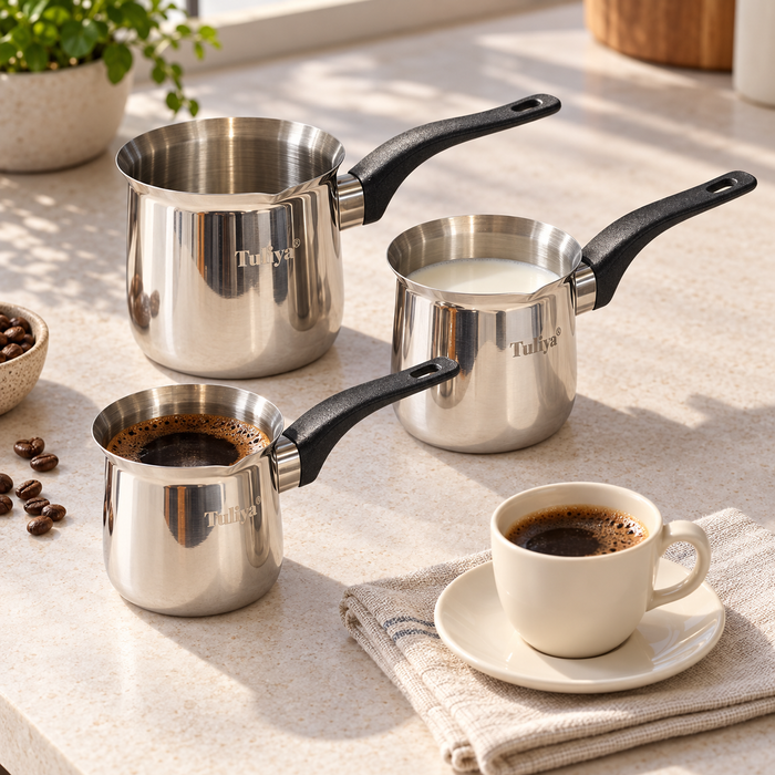 Unterseite eines Tuliya Kaffeewärmers aus Edelstahl