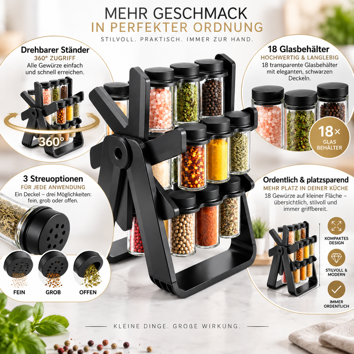 Gewürzregal mit 18 Behältern drehbar | EL-PASHA HOME