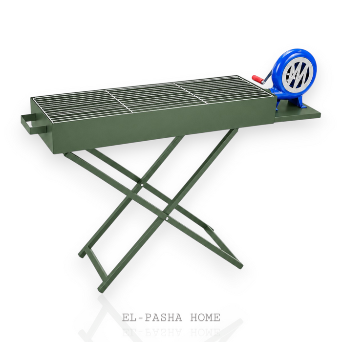 Klappbarer Holzkohlegrill mit Luftbläser Grillrost Camping Garten