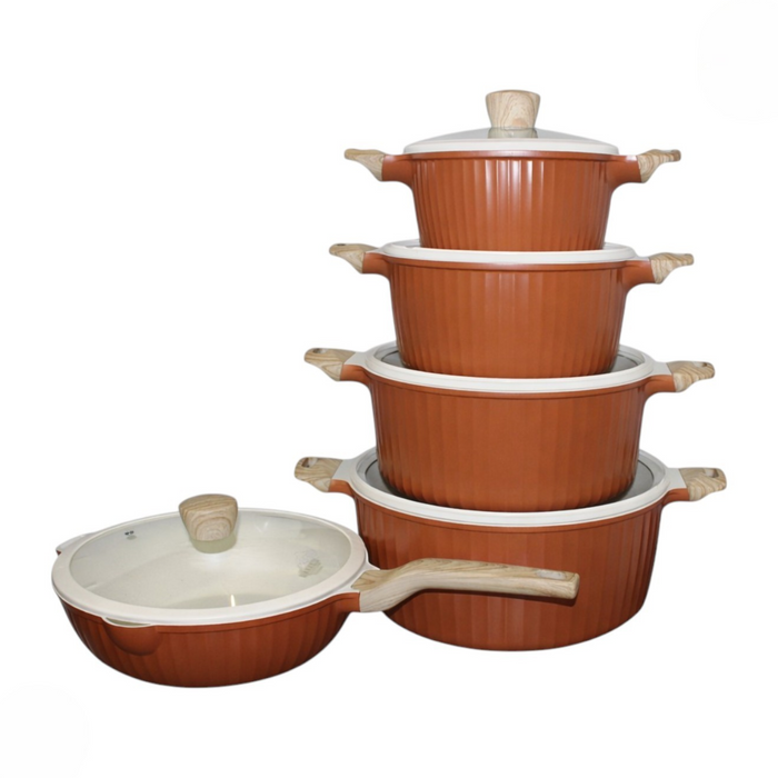 UAKEEN 5-teiliges Granit Topfset Creme