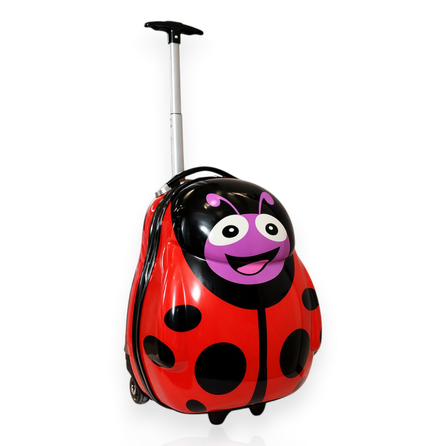 Kinder Rollkoffer Marienkäfer 47 cm – Hartschalen Kinder Trolley mit 360° Rollen