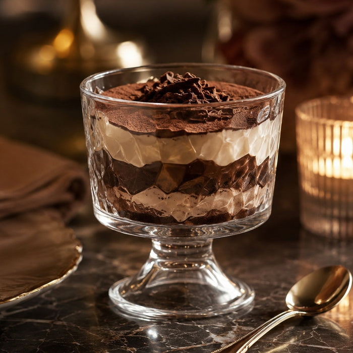 300 ml Glas-Eisbecher mit Obstsalat und Standfuß