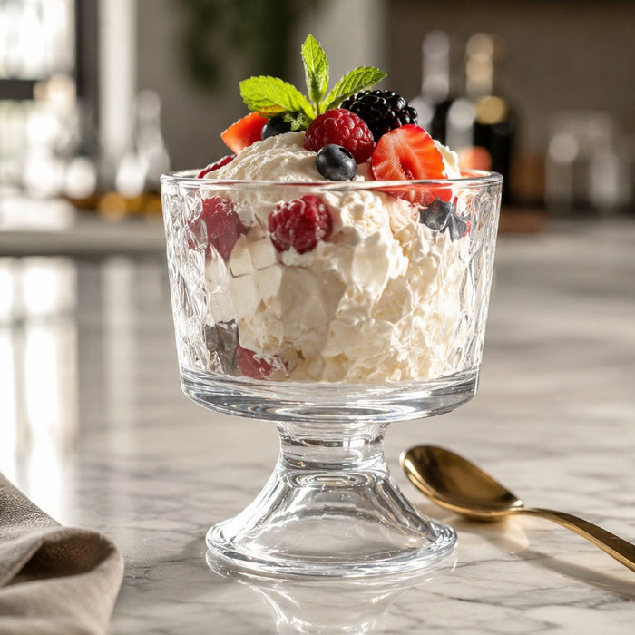 Deli Glass Dessertbecher mit Tiramisu und Glasstruktur