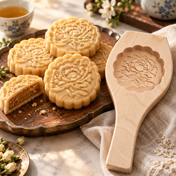Maamoul Holzform Blumenmotiv | Mooncake Form & Keksstempel