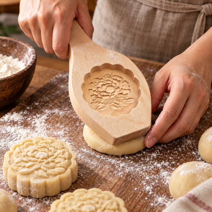 Maamoul Holzform Blumenmotiv | Mooncake Form & Keksstempel