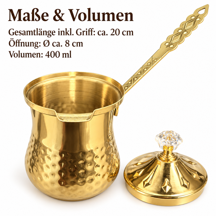 XIN HAO BAI YI Kaffeekännchen mit gehämmerter Gold Oberfläche