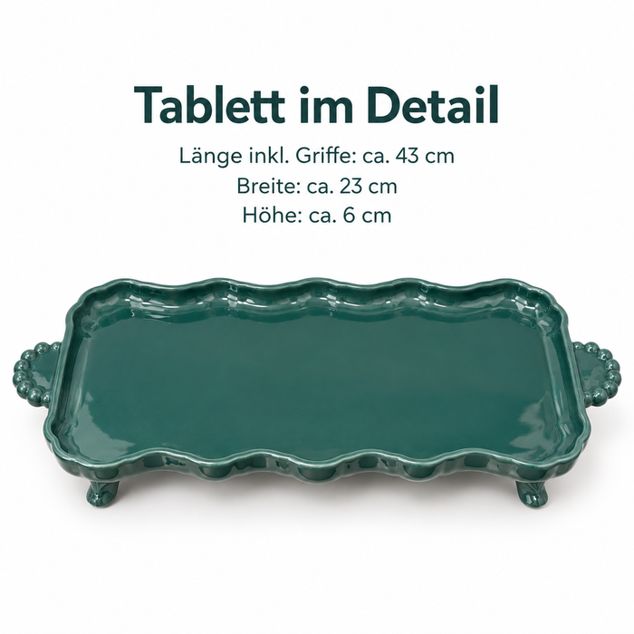 Petrol goldene Teekanne aus Keramik mit Deckel 2 Liter