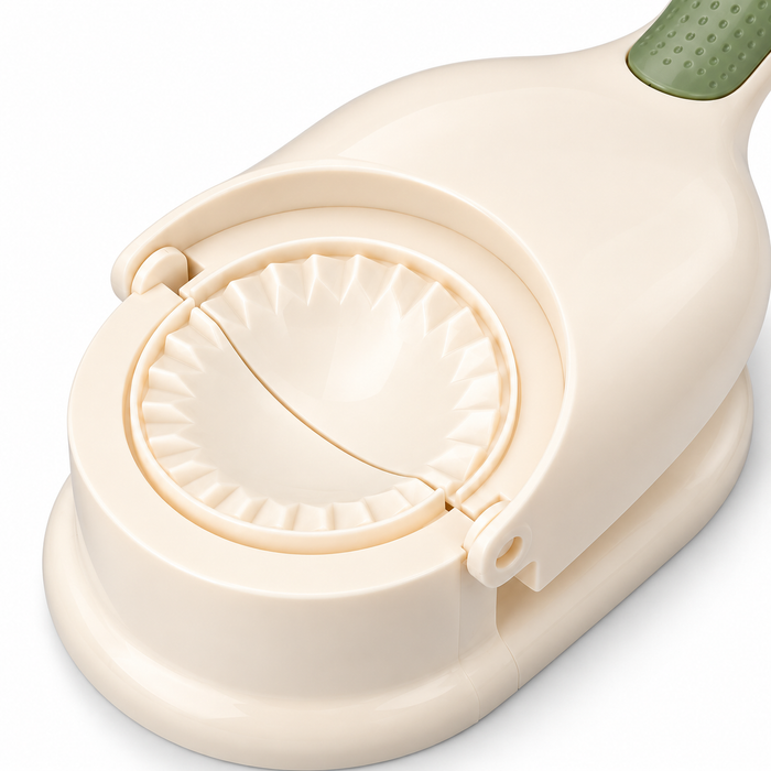 Teigtaschenformer mit Dumplings und Dip-Schalen