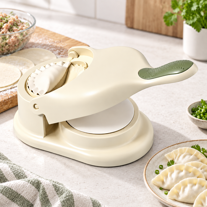 Dumpling Maker geöffnet in Seitenansicht