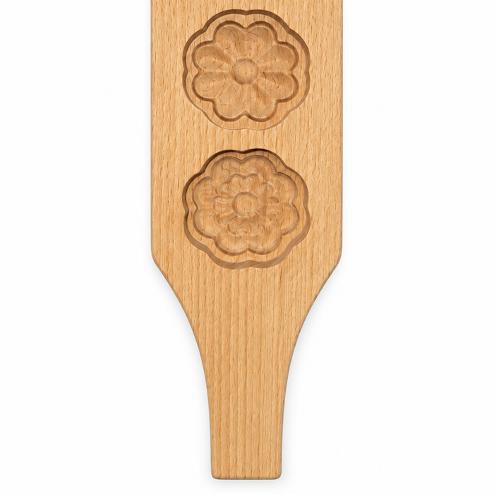 Holzform mit 4 Motiven für Mooncakes Maamoul und Gebäck