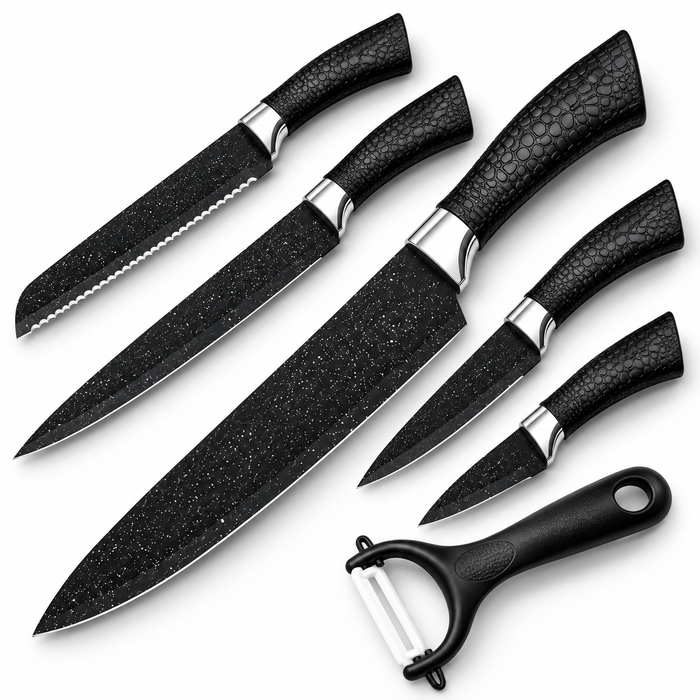 Swiss Gold Messerset 6-tlg 18/10 Edelstahl | EL-PASHA HOME