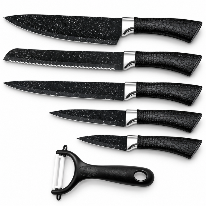 Swiss Gold Messerset 6-tlg 18/10 Edelstahl | EL-PASHA HOME