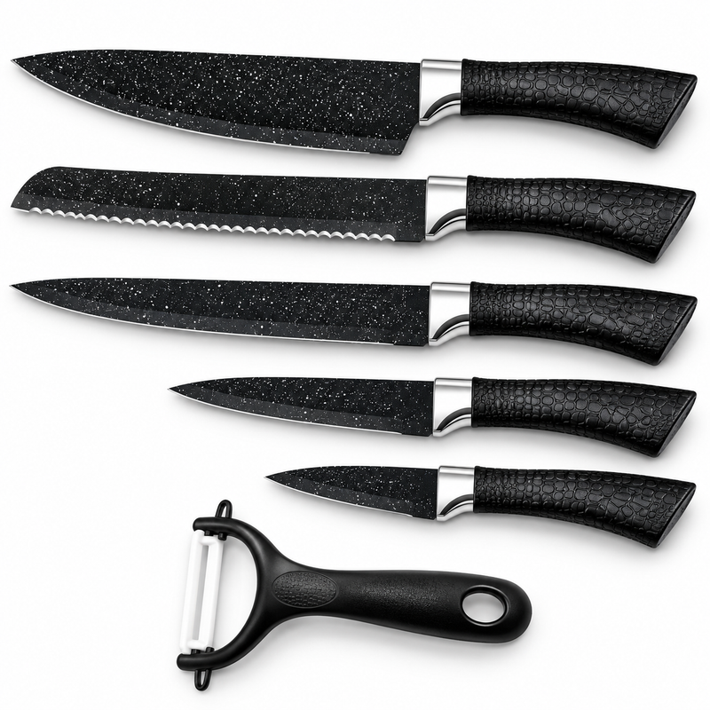Swiss Gold Messerset 6-tlg 18/10 Edelstahl | EL-PASHA HOME