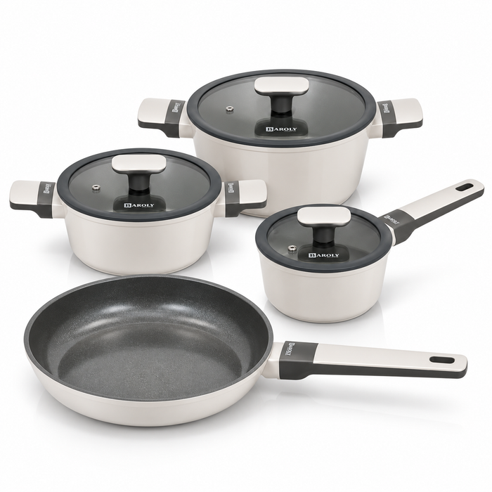 BAROLY Kochgeschirr Set mit 16 20 und 24 cm Töpfen