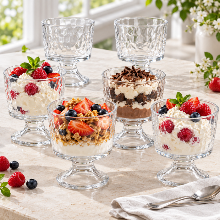 Dessertschale aus Glas mit Eis und Beeren im Deli Glass Eisbecher