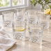 Trinkglas 320 ml transparent mit vertikaler Rillenstruktur