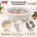 11-teiliges H.K Topfset Hellbeige mit tiefer 28 cm Pfanne