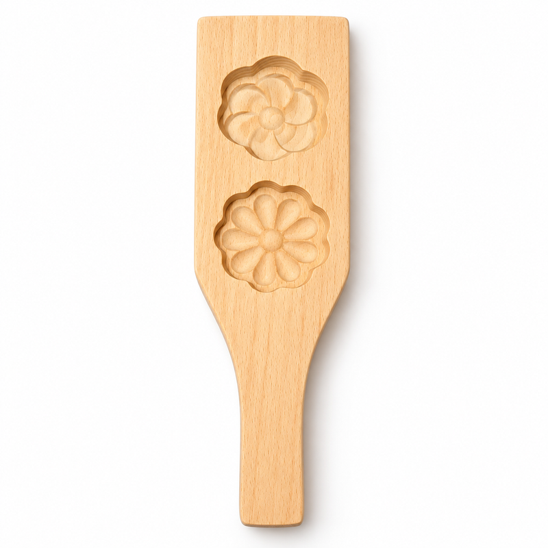 Maamoul Holzform 2 Motive | Mooncake & Gebäckpresse