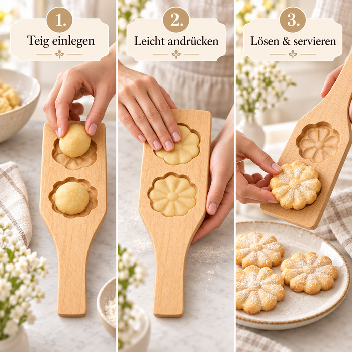 Maamoul Holzform 2 Motive | Mooncake & Gebäckpresse