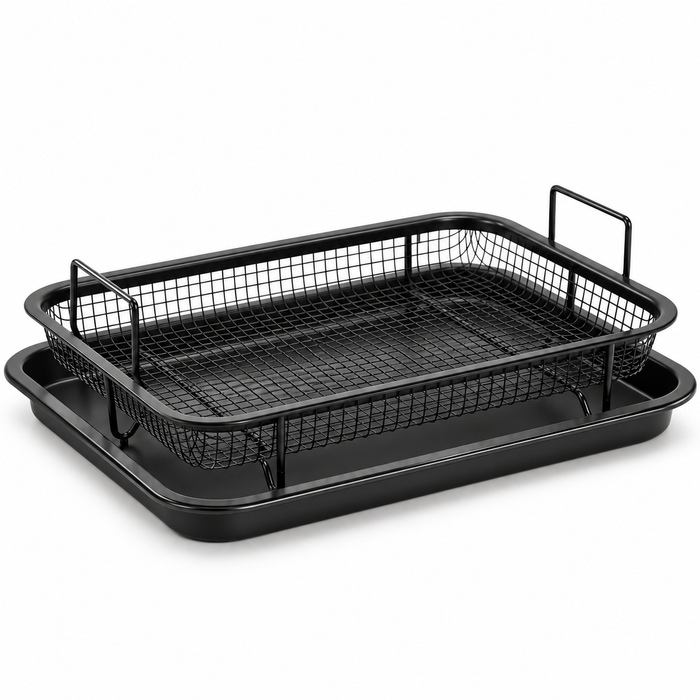 Backofen-Frittierkorb mit Auffangblech – 2-teilig, 32,5 × 24,5 cm
