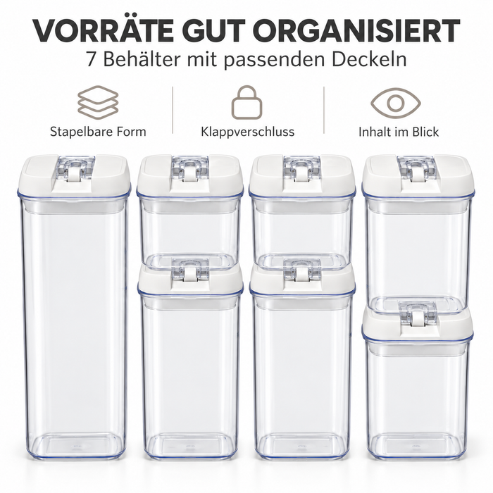7-teiliges Vorratsdosen Set luftdicht BPA-frei | EL-PASHA HOME