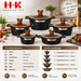 H.K Topfset Schwarz mit 32 cm großer Kasserolle