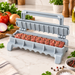 Kebab-Spießformer neben gegrillten Köfte-Spießen und orientalischen Beilagen
