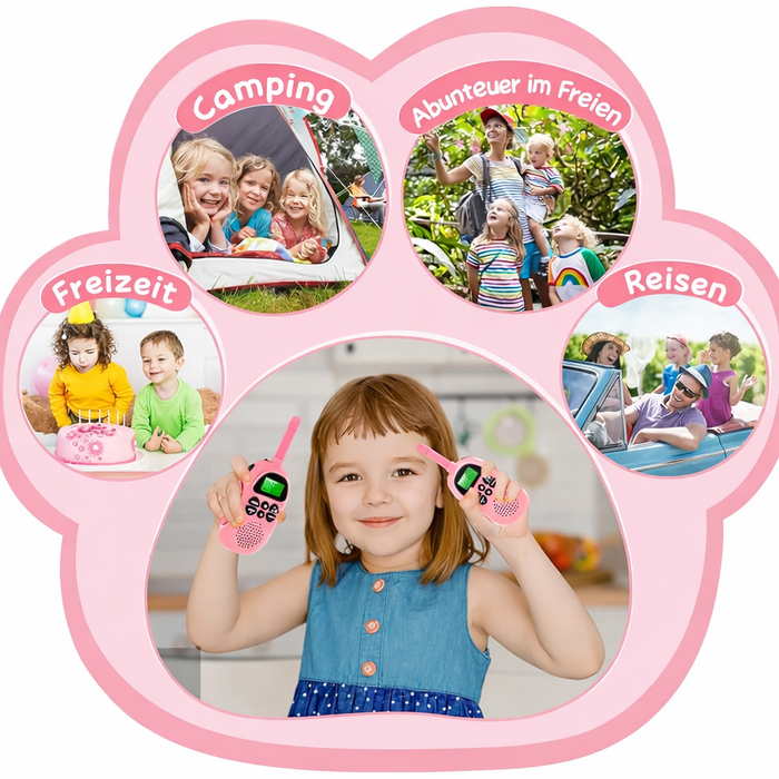 Kinder Walkie-Talkie 2er Set – Wiederaufladbar Rosa & Blau