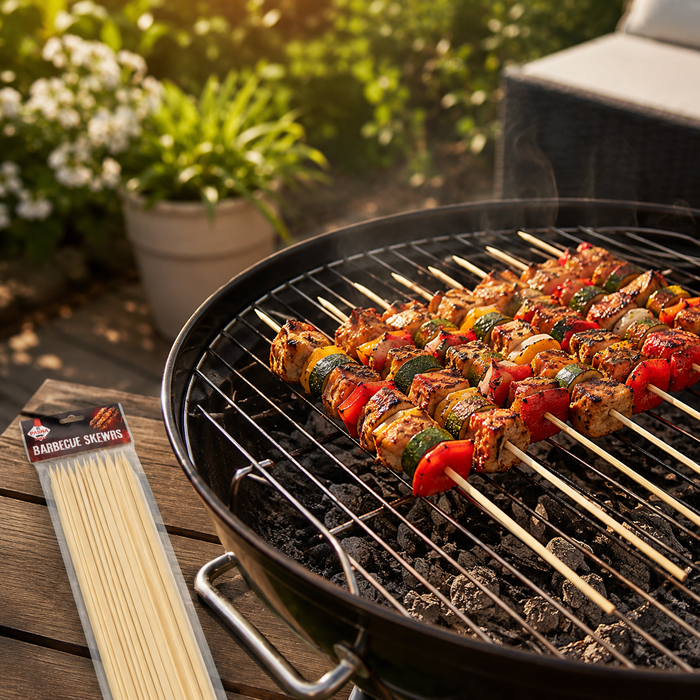 Bambus Grillspieße Holzspieße BBQ Schaschlikspieße für Fleisch Gemüse
