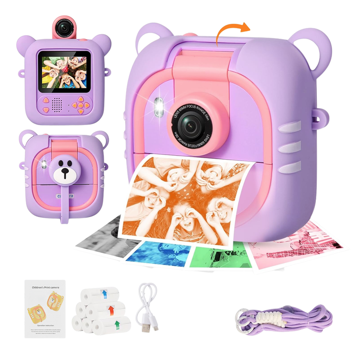 Kinder Sofortbildkamera mit Druckfunktion – 48MP, 1080P & 7 Papierrollen