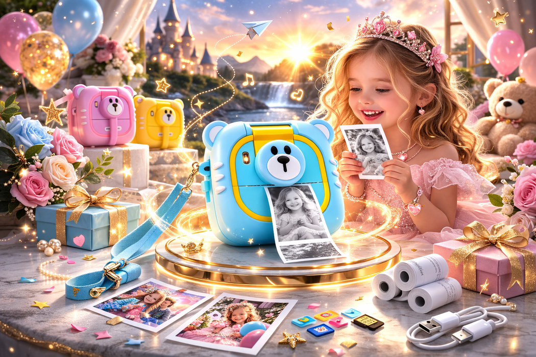 Kinder Sofortbildkamera mit Druckfunktion – 48MP, 1080P & 7 Papierrollen