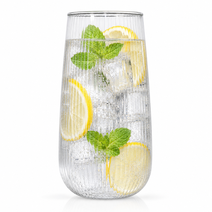 Geriffeltes DIAMONDS Longdrinkglas 635 ml transparent