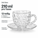 Glastassen Set 210 ml mit strukturierter Oberfläche für 6 Personen