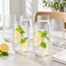 Großes DIAMONDS Wasserglas 635 ml mit vertikaler Rillenstruktur