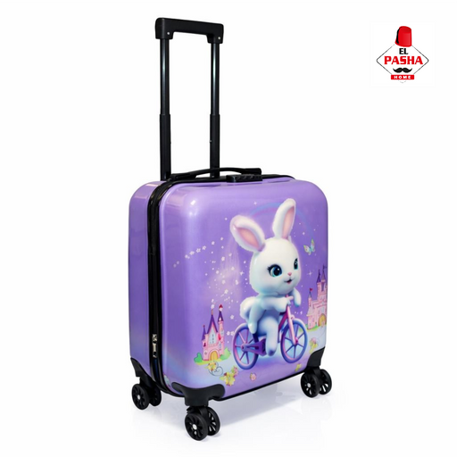 Kinder Trolley Koffer Lila 42 cm mit Hasenmotiv | EL-PASHA HOME