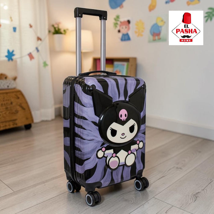 Kinder Trolley Koffer Schwarz-Lila 56 cm | EL-PASHA HOME