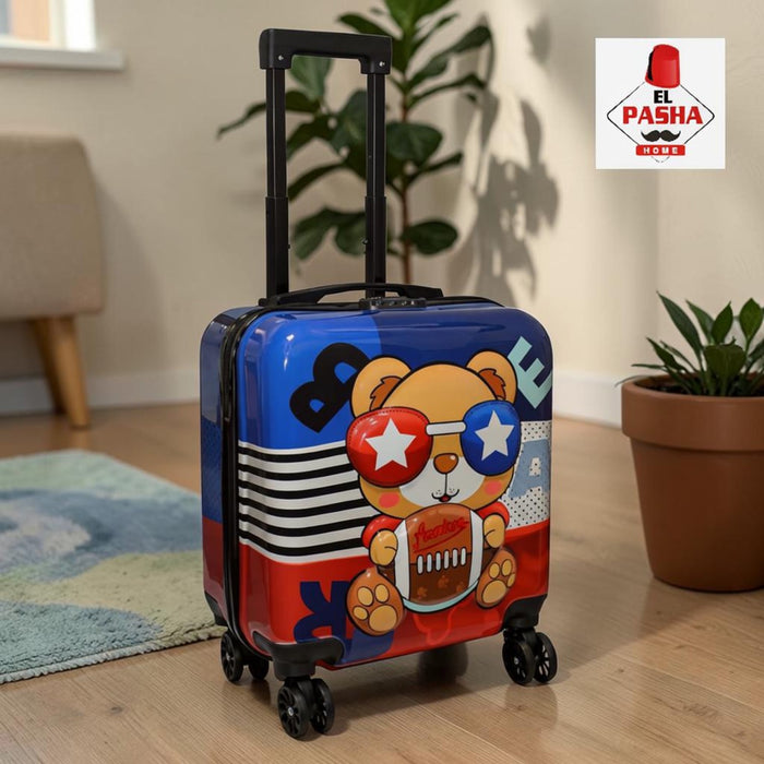 Kinder Trolley Koffer Bär Blau-Rot 42 cm | EL-PASHA HOME