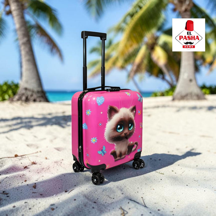 Kinder Trolley Koffer Rosa 42 cm – Hartschalen Kinder Reisekoffer