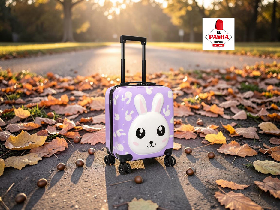 Kinder Trolley Koffer Hase Lila 42 cm | EL-PASHA HOME