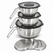 3-tlg Edelstahl Rührschüssel Set mit Deckel & Reibe | EL-PASHA HOME