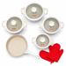 H.K Granite Kochgeschirr Set Beige mit 20 24 28 und 32 cm Töpfen