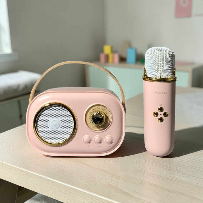JOJOCUT Mini Bluetooth Lautsprecher mit Karaoke-Mikrofon