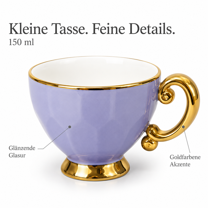 Keramiktasse Lavendel Gold ca. 150 ml